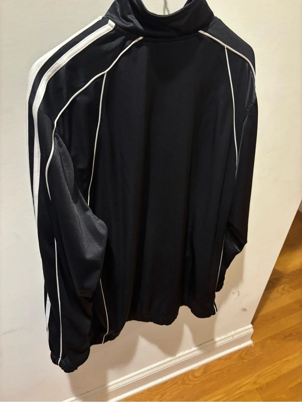 adidas Black Jacket with White Stripes